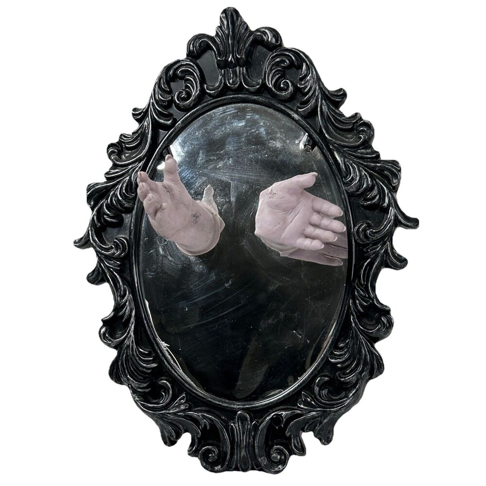 Gemmy Animated Haunted Mirror Crying Baby Hands Motion Activated Halloween VIDEO